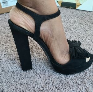 Jessica Simpson suede platforms with bow